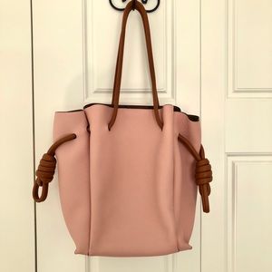 Loewe Flamenco small tote bag, pink/ beige